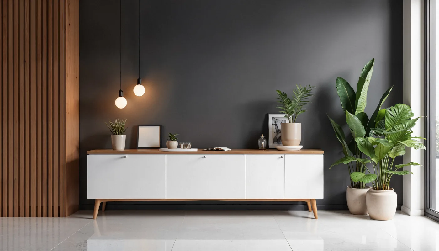 Duvara göre üretilmiş modern TV ünitesi